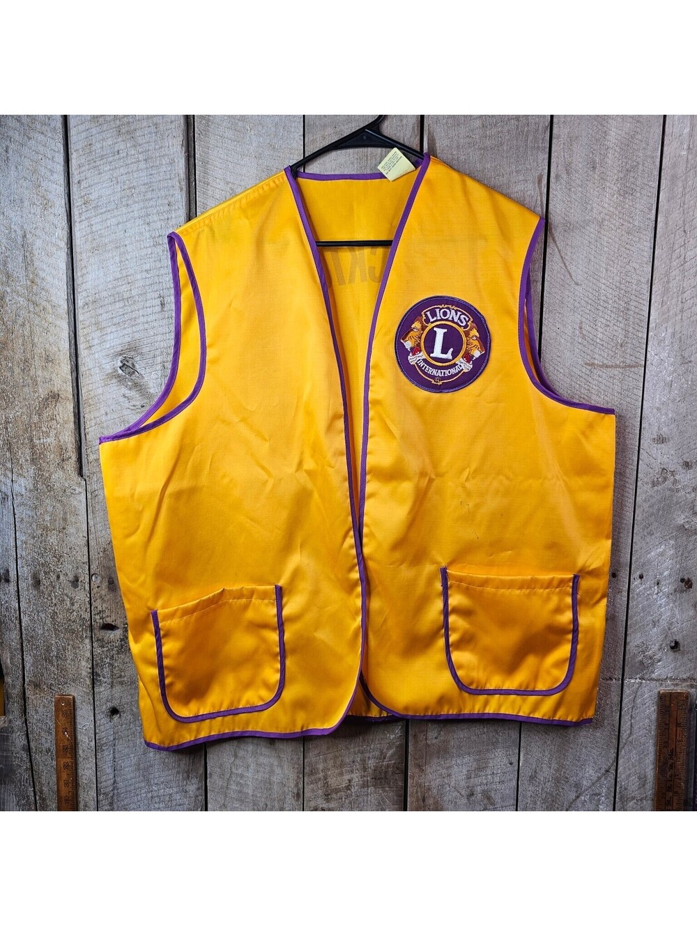 Vintage Lions International Yellow Purple Vest Fredericktown MO XX-Large